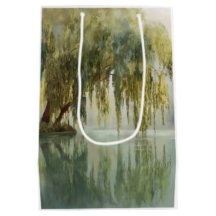 Sac Cadeau Moyen Arbre de saule serein Réflexion Art de la nature (