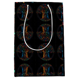 Sac Cadeau Moyen Arbre de vie en verre tendu couleur mosaïque