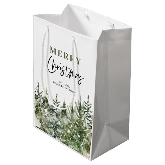 Sac Cadeau Moyen Arbre vert de Noël | Joyeux Noël (Dos Angle)