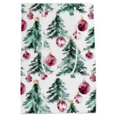 Sac Cadeau Moyen Arbres de Noël Bourgogne verte (Dos)