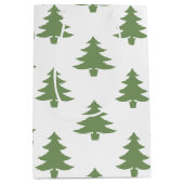 Sac Cadeau Moyen Arbres de Noël de pins verts modernes (Devant)