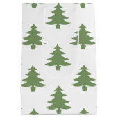 Sac Cadeau Moyen Arbres de Noël de pins verts modernes (Dos)