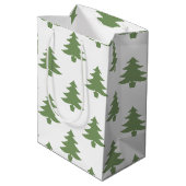 Sac Cadeau Moyen Arbres de Noël de pins verts modernes (Dos Angle)