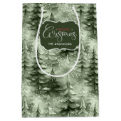 Sac Cadeau Moyen Arbres de Noël peints Green ID1008 (Devant)