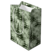 Sac Cadeau Moyen Arbres de Noël peints Green ID1008 (Dos Angle)