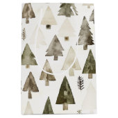 Sac Cadeau Moyen Arbres de Noël vert olive (Devant)