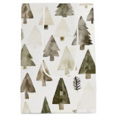 Sac Cadeau Moyen Arbres de Noël vert olive (Dos)