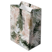 Sac Cadeau Moyen Arbres de Noël vert rose pâle (Dos Angle)