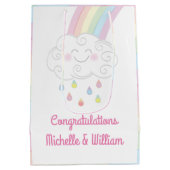 Sac Cadeau Moyen Arc-en-ciel Baby shower (Dos)
