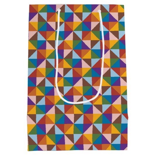 Sac Cadeau Moyen Arc-en-ciel, Brown, rose et bleu (Dos)