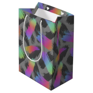Sac Cadeau Moyen arc-en-ciel rétro radical :