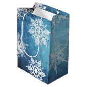 Sac Cadeau Moyen Argent et bleu (Dos Angle)