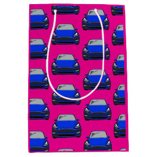 Sac Cadeau Moyen Arrière - plan de voiture VUS bleu électrique
