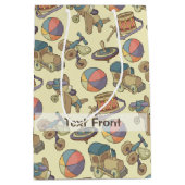 Sac Cadeau Moyen Arrière - plan des icônes de jouets (Devant)