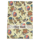 Sac Cadeau Moyen Arrière - plan des icônes de jouets (Dos)