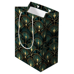Sac Cadeau Moyen Art Déco émeraude et or des années 1920