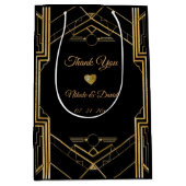 Sac Cadeau Moyen Art Déco Gatsby Mariage Merci (Devant)
