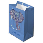 Sac Cadeau Moyen Art éléphant au henné (Devant Angle)