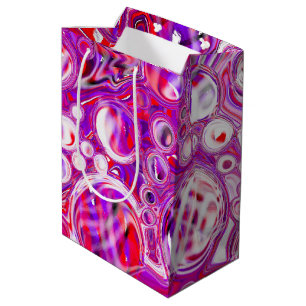 Sac Cadeau Moyen Art fluide rouge et violet