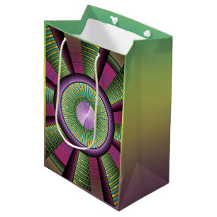 Sac Cadeau Moyen Art Fractal Moderne Rond Et Coloré