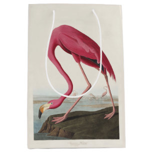 Sac Cadeau Moyen Art vintage d'Audubon représentant un flamant rose