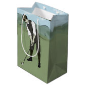 Sac Cadeau Moyen Art Vintage Golfeur V1 (Dos Angle)