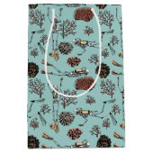 Sac Cadeau Moyen Artsy Bleu Baignade Planche Diver Dessin de corail (Devant)