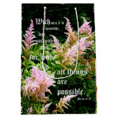 Sac Cadeau Moyen Astilbe avec Mark 10:27 (Dos)