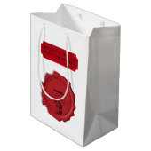 Sac Cadeau Moyen Atelier père Noël Nom personnalisé Timbre de Noël (Dos Angle)