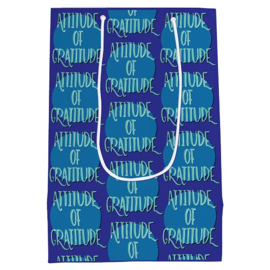 Sac Cadeau Moyen Attitude Du Slogan De Récupération De Gratitude (Dos)