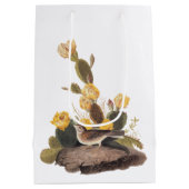 Sac Cadeau Moyen Audubon Vesper Sparrow et Prickly Pear Cactus (Dos)