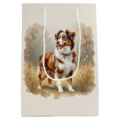 Sac Cadeau Moyen Australian Shepherd Dog Red Merle Aussie (Dos)
