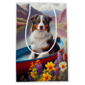 Sac Cadeau Moyen Australian Shepherd on Paddle : Une aventure Pitto (Devant)