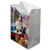 Sac Cadeau Moyen Australian Shepherd on Paddle : Une aventure Pitto (Dos Angle)