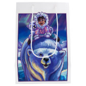 Sac Cadeau Moyen Autobus d'ours blanc (Dos)