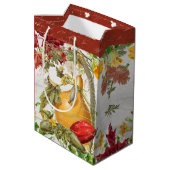 Sac Cadeau Moyen Automne Feuilles Fleur sauvage Citrouille Rustique (Dos Angle)