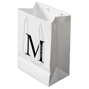 Sac cadeau moyen avec monogramme et nom personnali