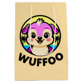 Sac Cadeau Moyen Aventures Wuffoo logo d'animation de chiot mignon  (Dos)