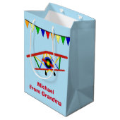 Sac Cadeau Moyen Avion mignon personnalisé (Dos Angle)