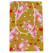 Sac Cadeau Moyen Axolotl Love moutarde (Devant)