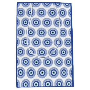 Sac Cadeau Moyen Aztec Cercle grec Clé mal Motif oeil bleu