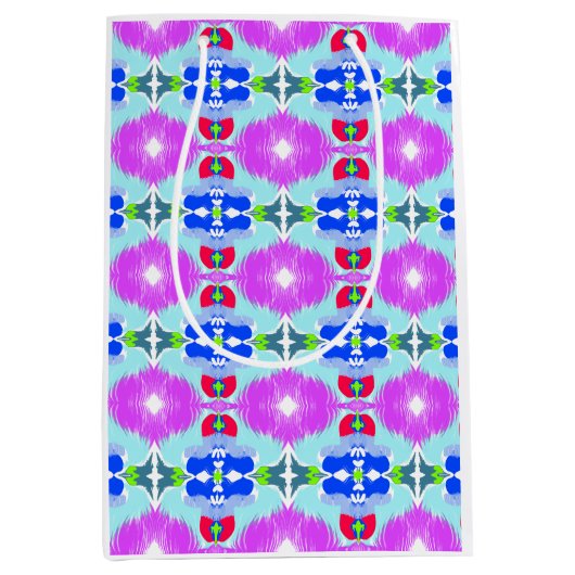 Sac Cadeau Moyen Azure Bloom Kaleidoscope (Devant)