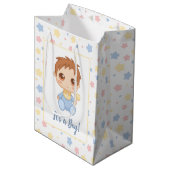 Sac Cadeau Moyen Baby Boy Blue Jumpsuit (Devant Angle)