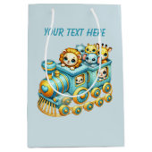Sac Cadeau Moyen Baby boy train personnalisable (Devant)