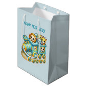 Sac Cadeau Moyen Baby boy train personnalisable (Dos Angle)