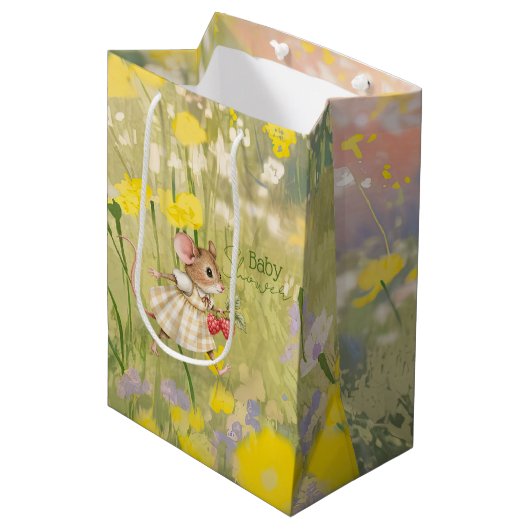 Sac Cadeau Moyen Baby Girl Woodland Animal Shower (Devant Angle)