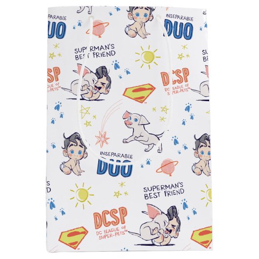 Sac Cadeau Moyen Baby Krypto & Superman Motif (Devant)