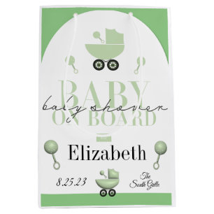 Sac Cadeau Moyen Baby shower À Bord Carte Douche Invitation