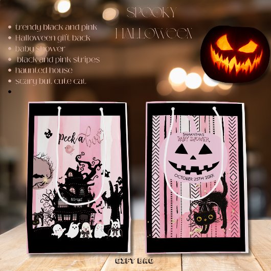 Sac Cadeau Moyen Baby shower à deux faces "Peek a Boo"