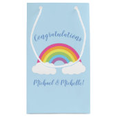 Sac cadeau moyen Baby shower arc-en-ciel (Dos)
